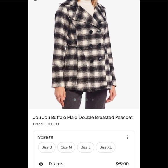 NWT J2 by Jou Jou Plaid Gray Coat - Picture 10 of 11